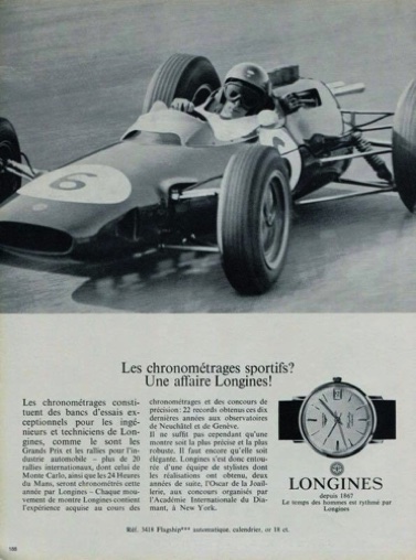 Pub pour les montres chronomètres Longines